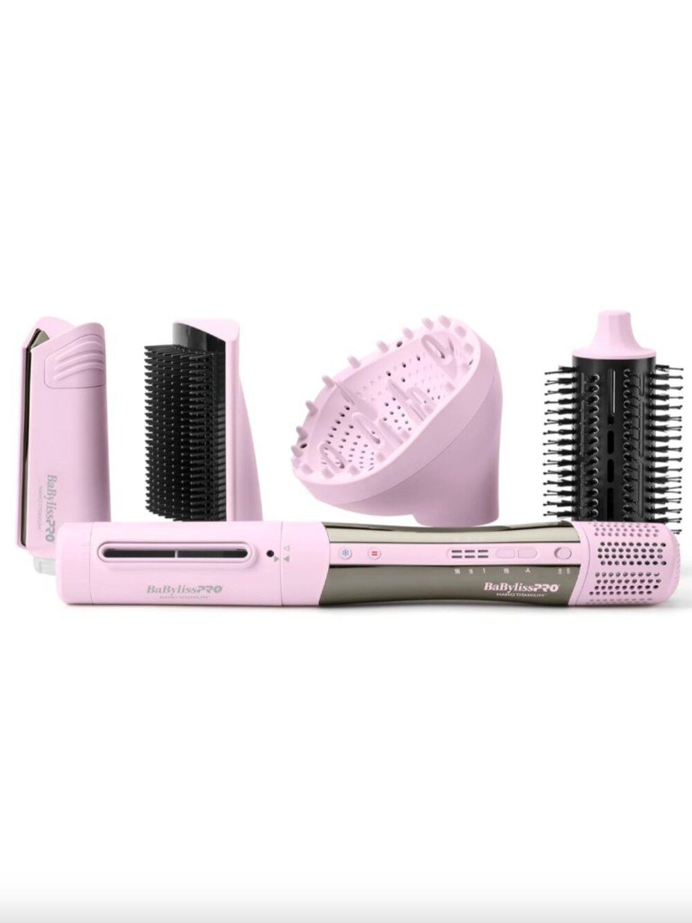 NEW BaBylissPRO Nano Titanium StyleSwitch Ionic Multi-Styler Hair Dryer in Pink